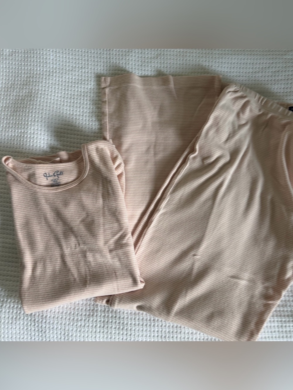 Brandy Melville Light Pink Striped Pajama Set